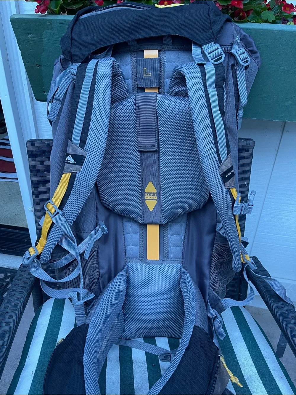 High Sierra Black and Gray Backpack with Yellow Accents